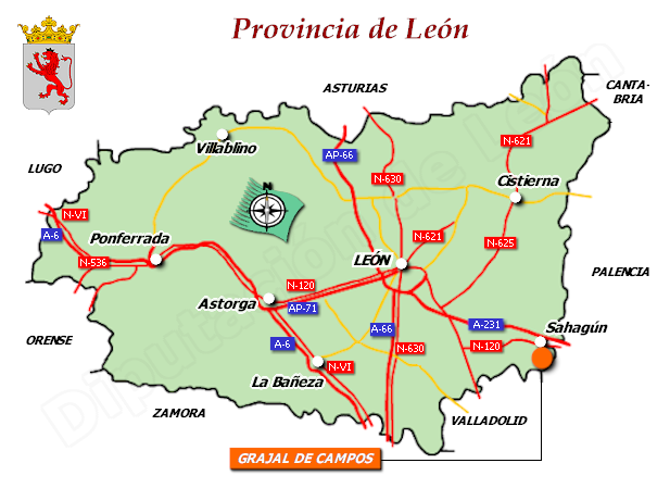 Mapa de la provincia de León
